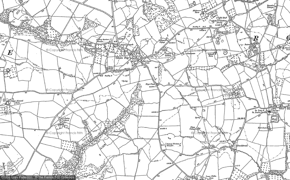 Old Map of Clows Top, 1901 in 1901