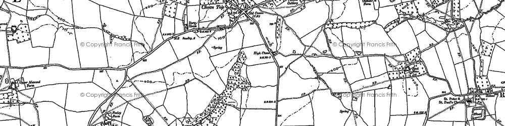 Old map of Clows Top in 1901