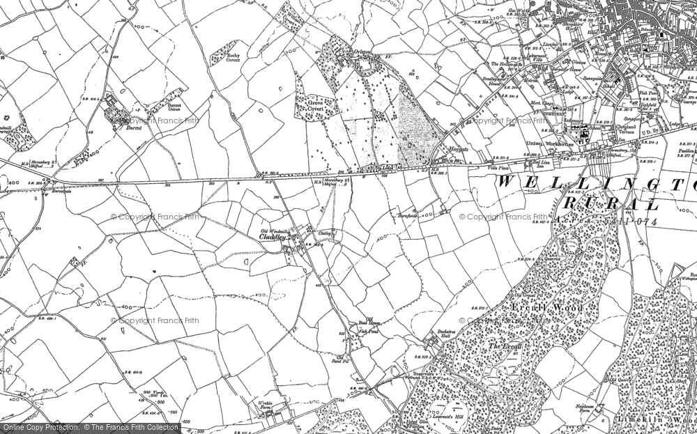 Old Map of Cluddley, 1881 - 1882 in 1881