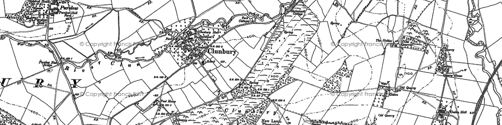 Old map of Clunbury in 1883