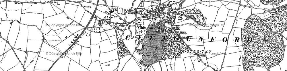 Old map of Clungunford in 1883
