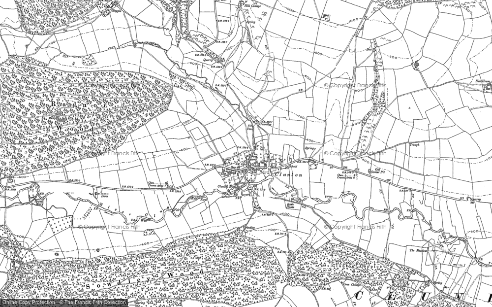 Old Map of Clunton, 1883 in 1883