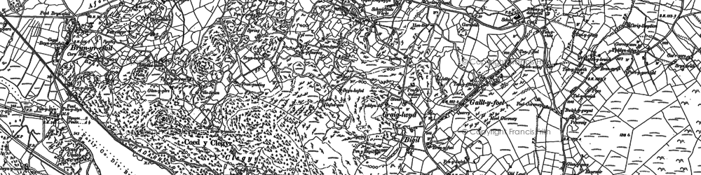 Old map of Clwt-y-bont in 1888