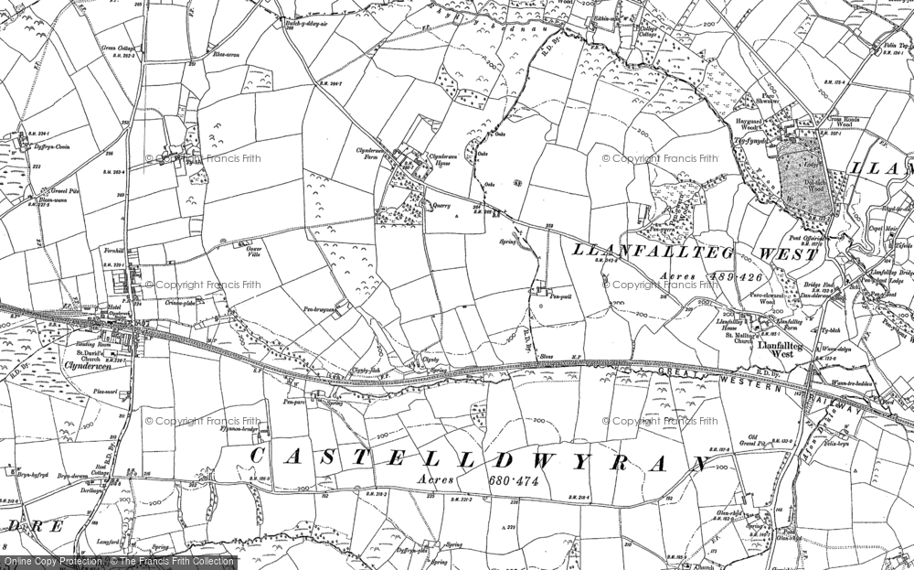 Old Map of Historic Map covering Afon Rhydybennau in 1905