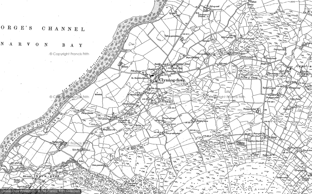 Old Map of Clynnog-fawr, 1899 in 1899
