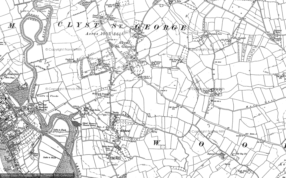 Old Map of Clyst St George, 1887 - 1888 in 1887