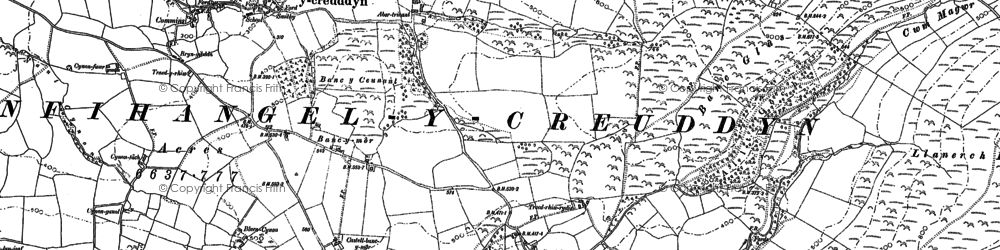 Old map of Cnwch Coch in 1886