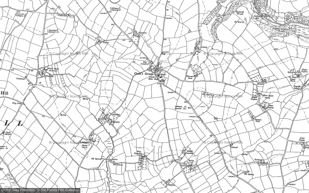 Old Map of Historic Map covering Trefrize in 1882