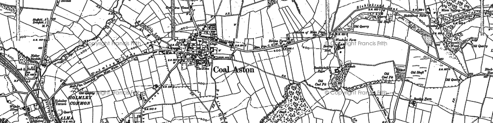 Old map of Coal Aston in 1876