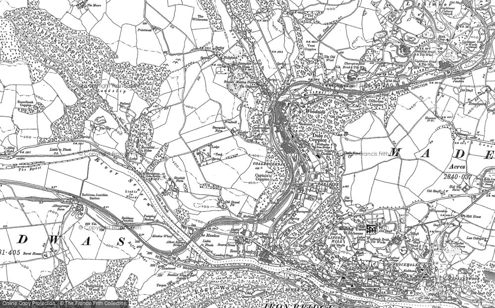 Old Map of Historic Map covering Benthall Edge in 1882