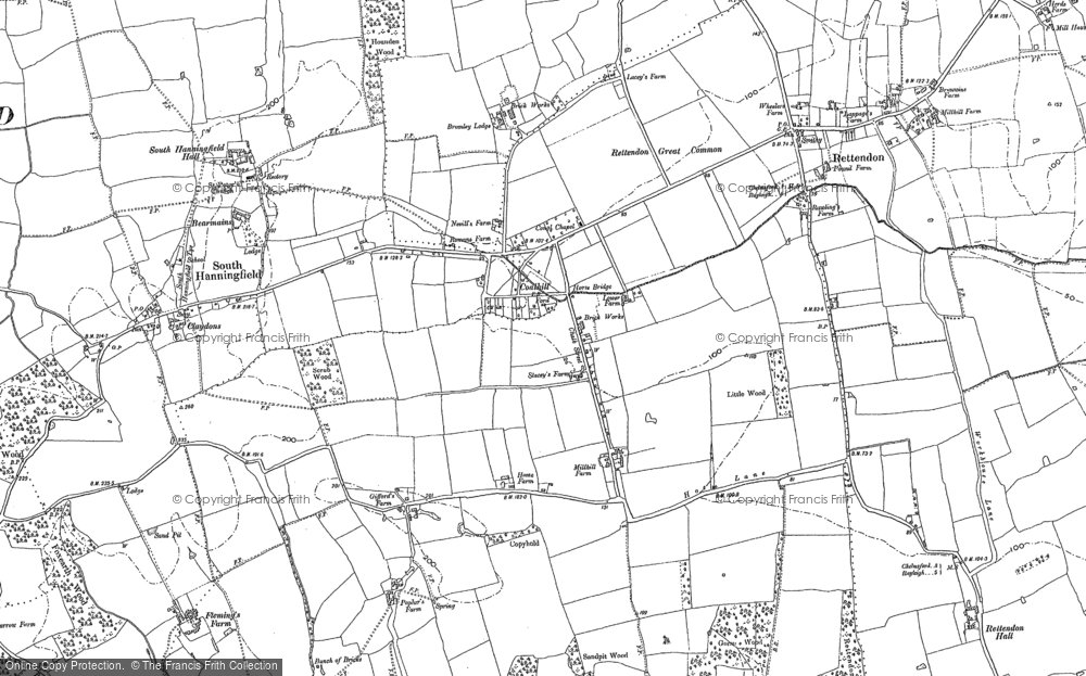 Old Map of Historic Map covering Bromley Lodge in 1895