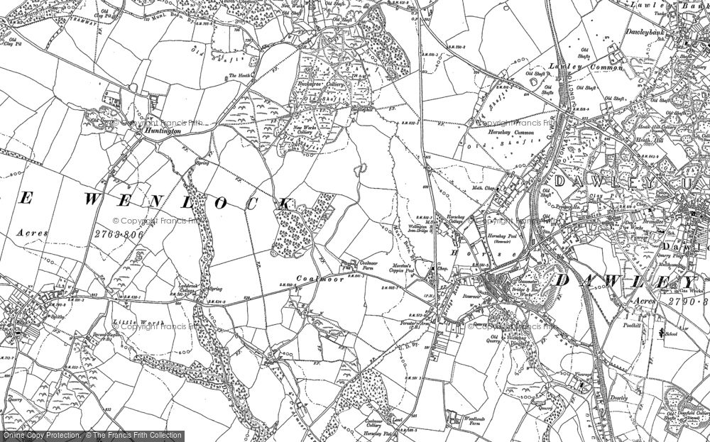 Old Map of Coalmoor, 1882 in 1882
