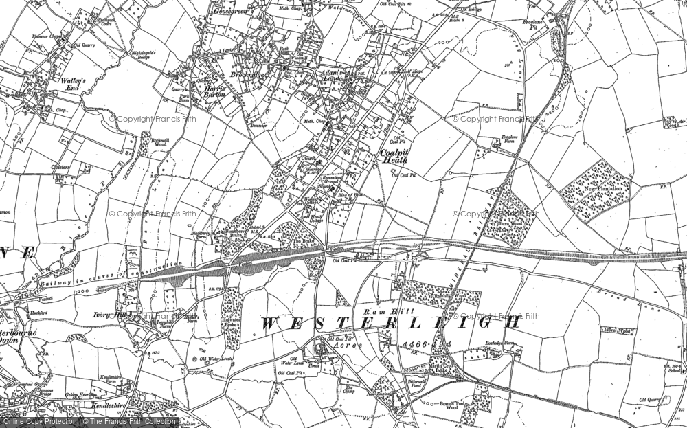 Old Map of Historic Map covering Mayshill in 1881