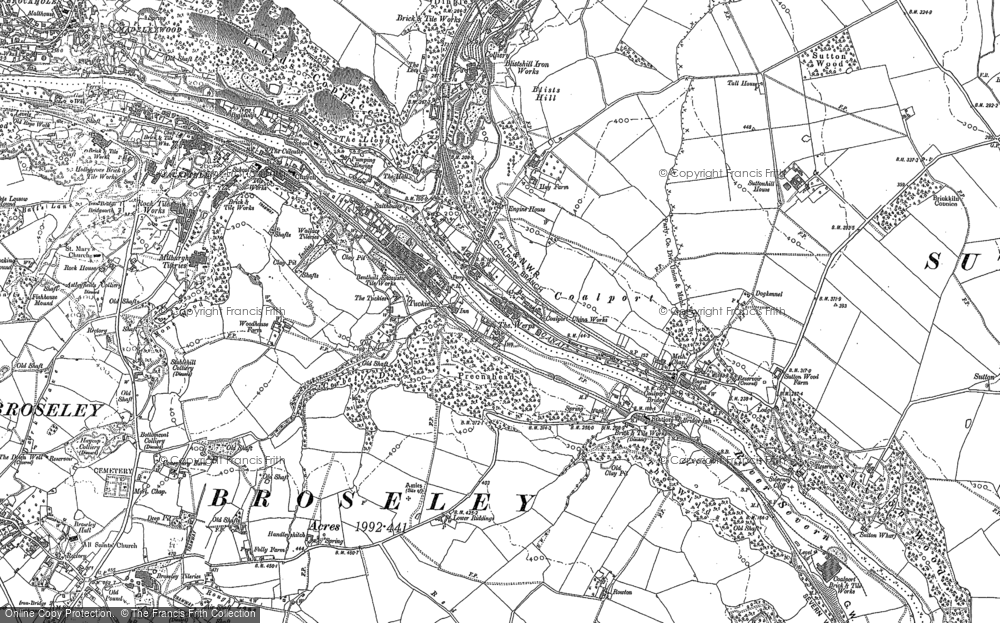 Old Map of Coalport, 1882 in 1882
