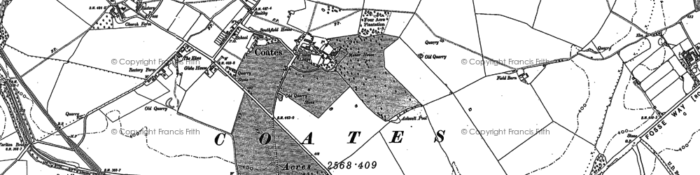 Old map of Coates in 1875