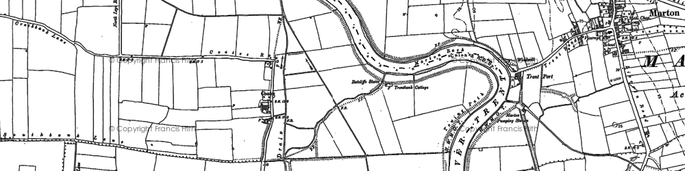 Old map of Coates in 1885