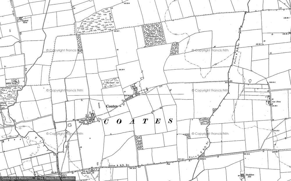 Old Map of Coates, 1885 in 1885