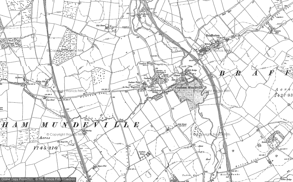 Old Map of Coatham Mundeville, 1896 in 1896
