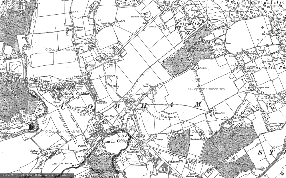 Old Map of Cobham, 1894 - 1895 in 1894
