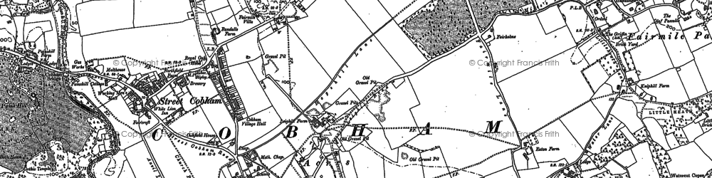 Old map of Cobham in 1894