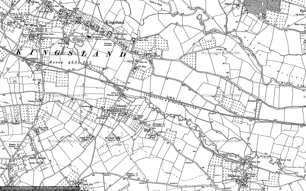 Old Map of Cobnash, 1885 in 1885