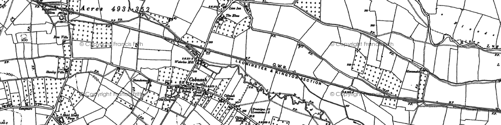 Old map of Cobnash in 1885