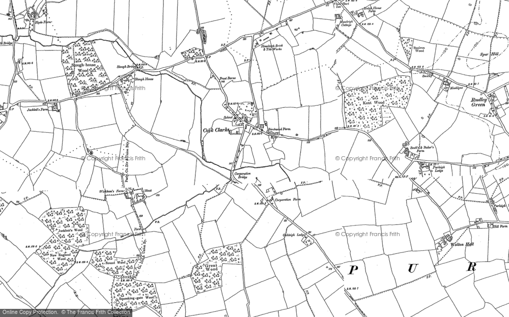 Old Map of Historic Map covering Hyde Chase in 1895