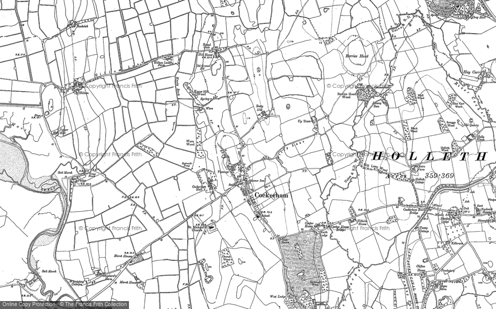 Old Map of Historic Map covering Marsh Houses in 1910