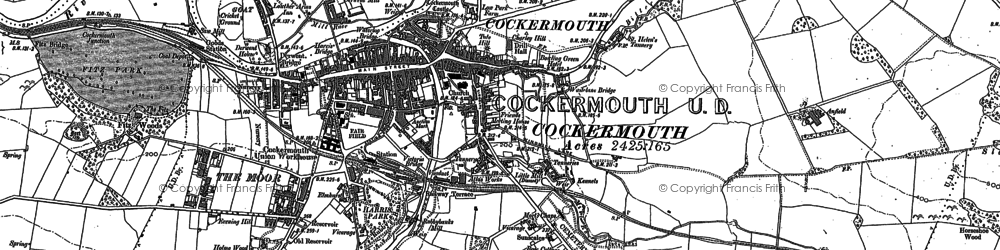 Old map of Cockermouth in 1898
