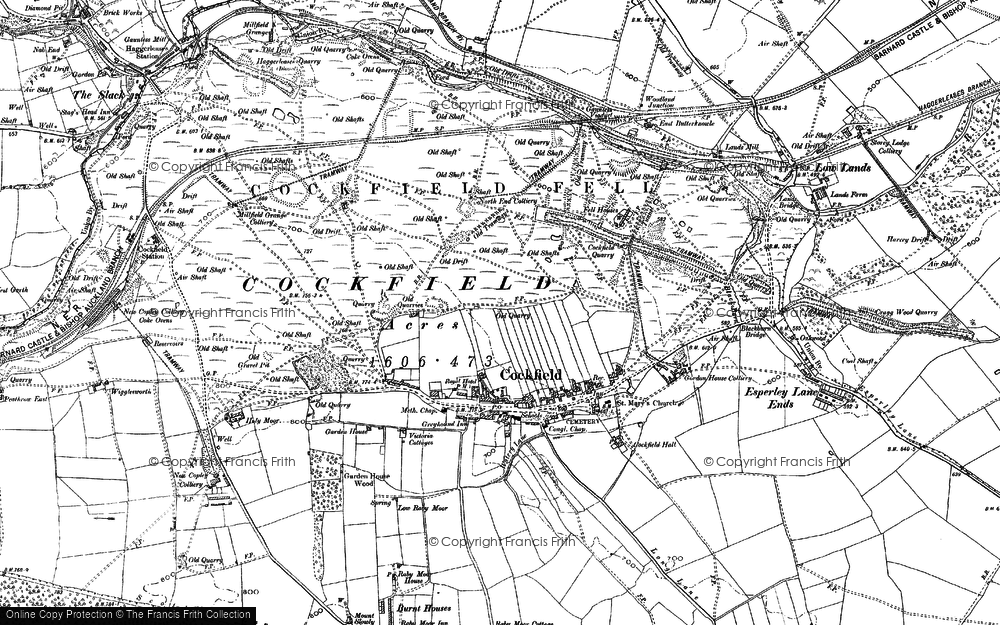 Old Map of Cockfield, 1896 in 1896