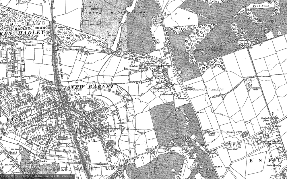 Old Map of Cockfosters, 1895 - 1913 in 1895