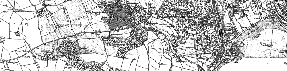 Old map of Cockington in 1886