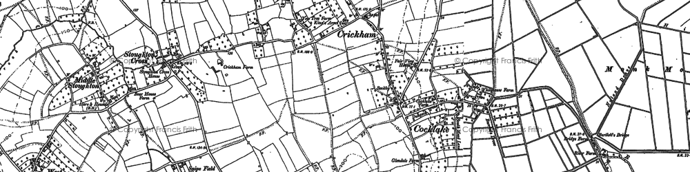 Old map of Cocklake in 1884