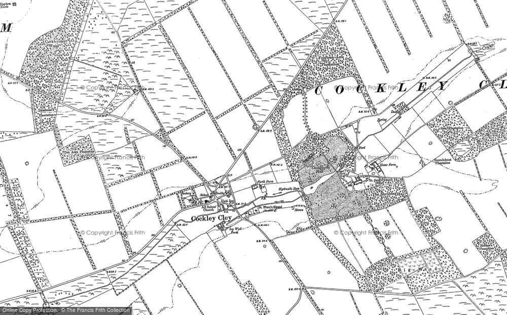 Old Map of Cockley Cley, 1883 in 1883