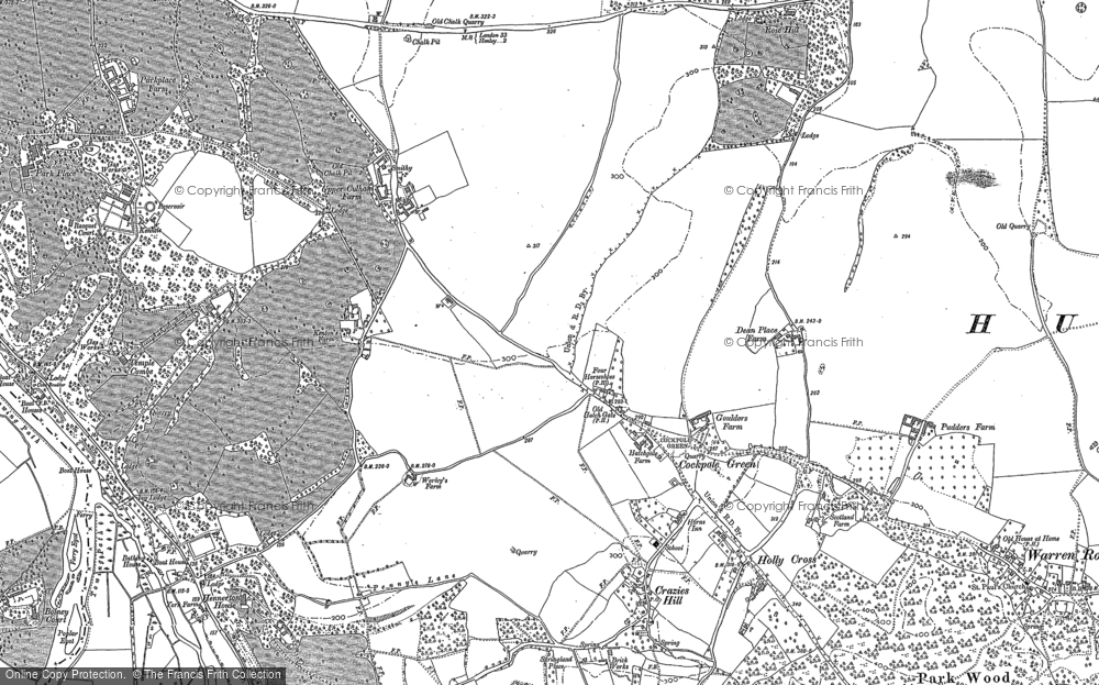 Old Map of Historic Map covering Temple Combe in 1910