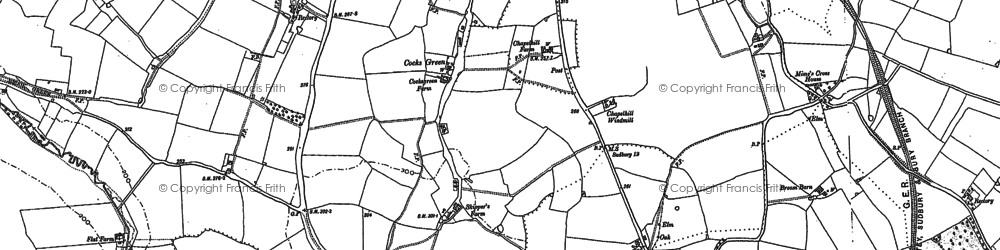 Old map of Cocks Green in 1883