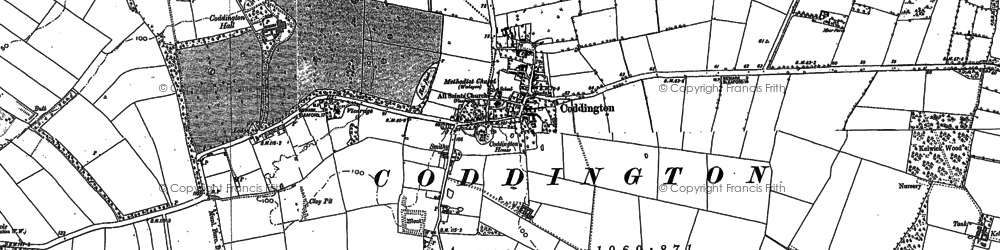 Old map of Coddington in 1884