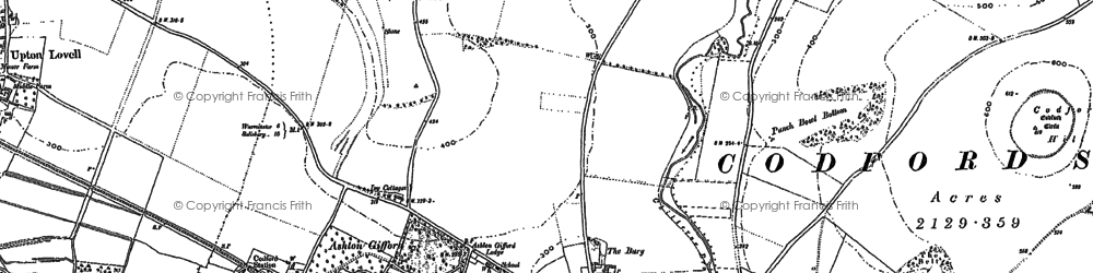 Old map of Codford in 1899