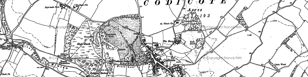 Old map of Codicote in 1897