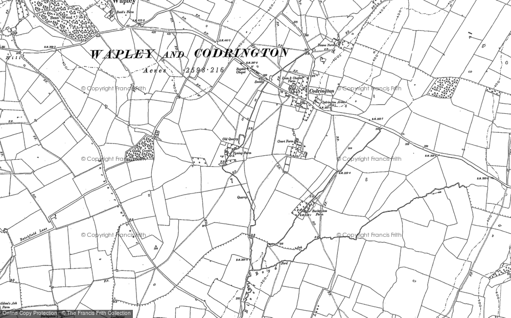 Old Map of Codrington, 1881 in 1881
