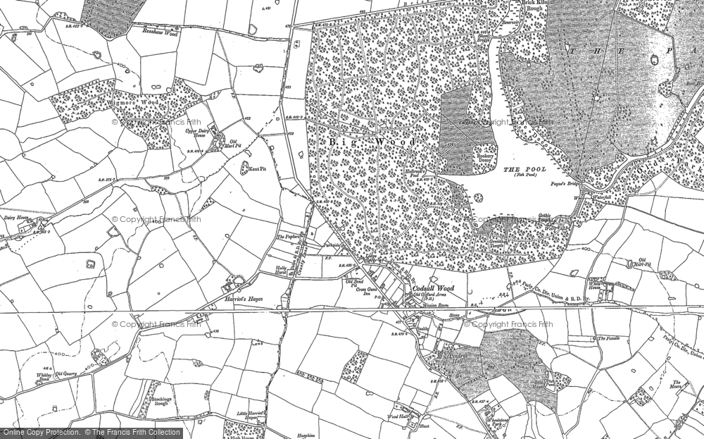 Old Map of Historic Map covering Renshaw Wood in 1881