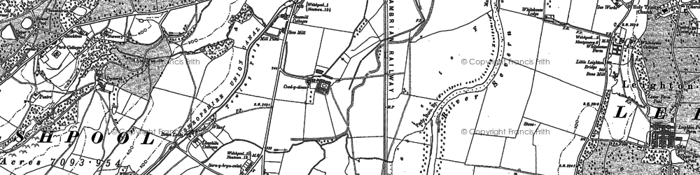 Old map of Coed-y-dinas in 1884