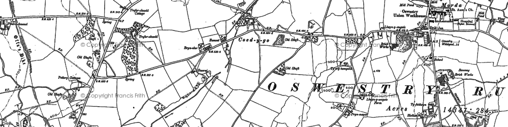 Old map of Coed y go in 1874