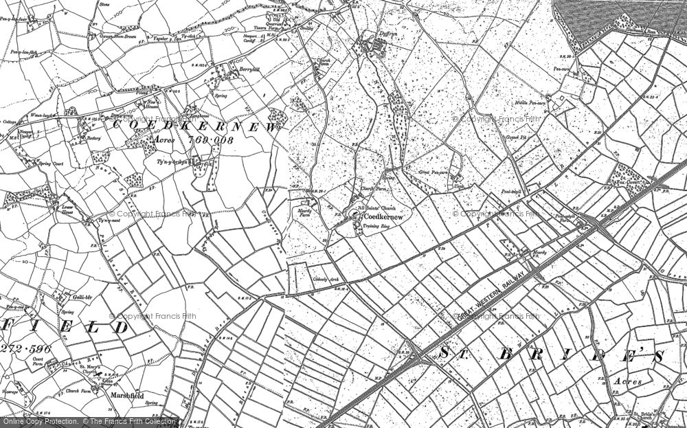 Old Map of Historic Map covering Duffryn in 1899