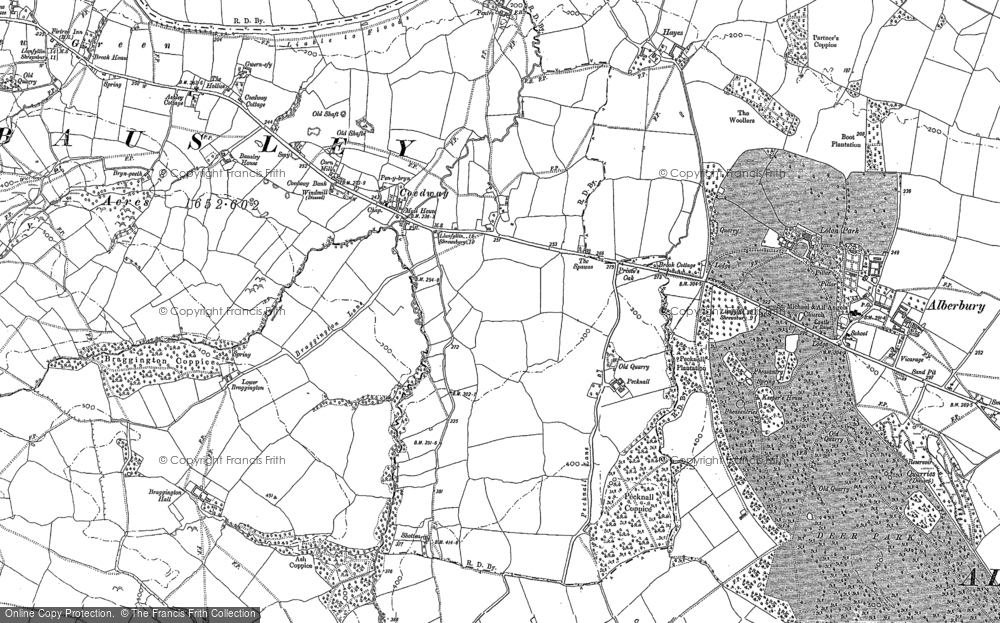 Old Map of Historic Map covering Bausley Ho in 1881
