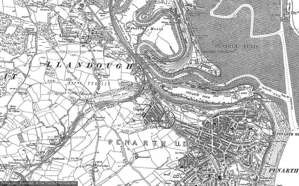 Old Map of Cogan, 1889 - 1915 in 1889