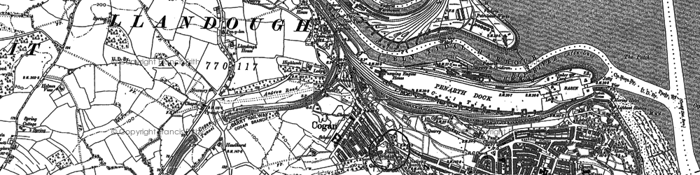 Old map of Cogan in 1889