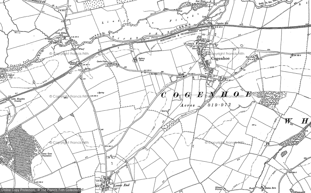 Old Map of Cogenhoe, 1884 - 1899 in 1884
