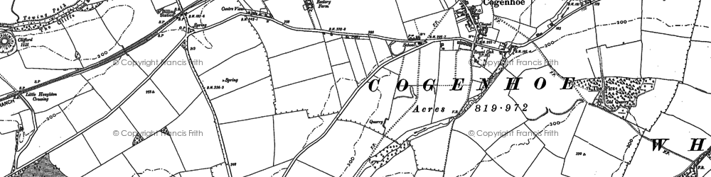 Old map of Cogenhoe in 1884