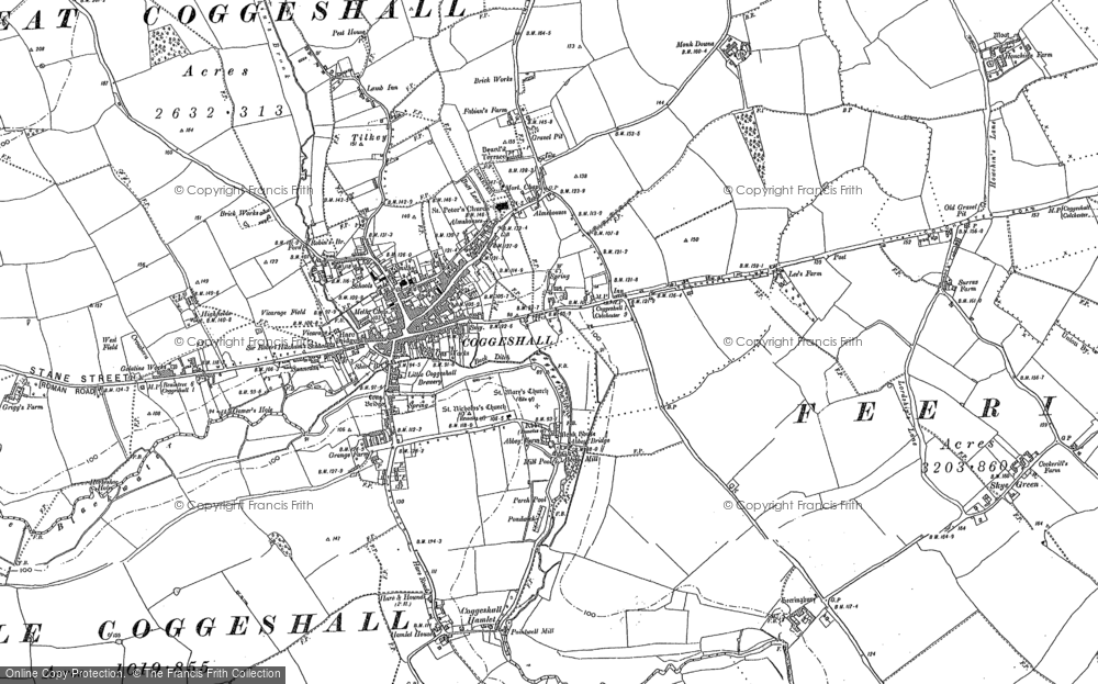 Old Map of Coggeshall, 1895 - 1896 in 1895